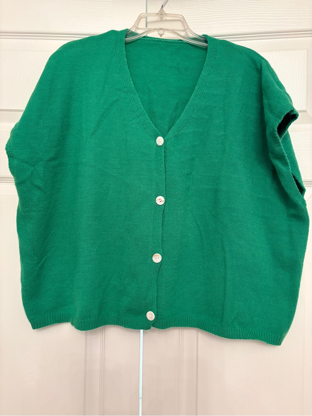Green V-Neck Button Cardigan Sweater XXL